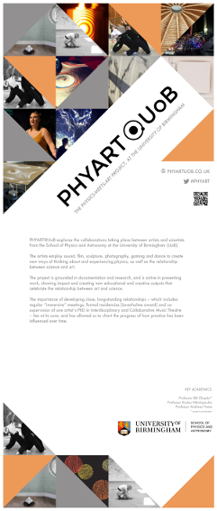 Pull-up banner used to adverstie the PHYART@UoB project
